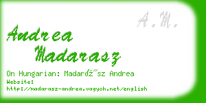 andrea madarasz business card